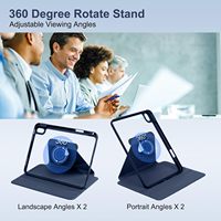 REXIAO Étui rotatif transparent pour crayons, support folio 360°, coque magnétique intelligente avec fonction veille automatique pour iPad A16 11e/10e génération 10.9