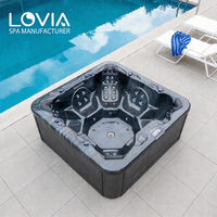 Jacuzzi extérieur pour 7 personnes, spa de luxe en acrylique avec système de massage par hydrothérapie, pour la maison et le jardin