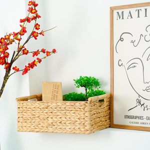 Handmade Multifunctional Rustic <strong>Wicker</strong> <strong>Storage</strong> <strong>Basket</strong> Sustainable Rattan Woven <strong>Large</strong> Rectangle Wood Straw Hanging Kitchen Use - Product Image 5