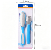 Kit de pédicure et manucure 2 en 1 multifonctionnel, lime à callosités, ensemble de limes à ongles avec manche en plastique et râpe à pieds en acier inoxydable