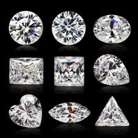 Zircone cubique blanche de haute qualité 5A, taille brillant rond, 3,5-10,00 mm, prix d'usine en gros, zircone cubique synthétique