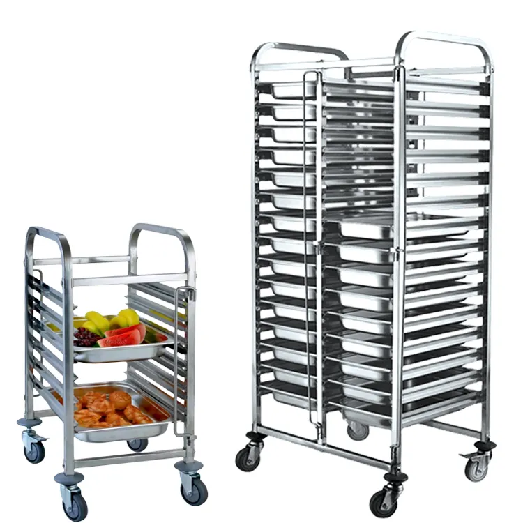 6/15/16-layer Stainless Steel Sheet Pan Bakery Tray Rack Trolley Hot Style Bakery Trolley