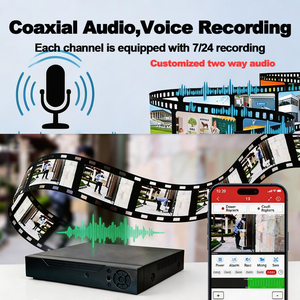 Kit <span class=keywords><strong>de</strong></span> caméra <span class=keywords><strong>de</strong></span> sécurité filaire audio <span class=keywords><strong>DVR</strong></span>, vision nocturne couleur, système analogique AHD CVI TVI, ensemble <span class=keywords><strong>de</strong></span> vidéosurveillance extérieur, enregistrement 24h/24 et 7j/7, caméra avec disque dur - Product Image 2