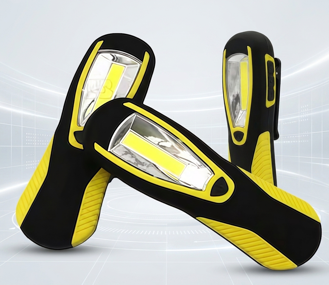 HB-321 AA Battery Powered ABS IP65 Waterproof Portable Bright Magnetic COB 3W LED Work Light 4100K Neutral White 190LM 4 Hours
