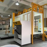 Centro de recubrimiento en polvo automático Equipo de pintura equívoca con componentes de núcleo PLC Línea de recubrimiento en polvo