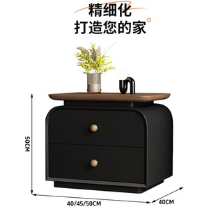 Wood <b>Top</b> Nightstand With Two Drawers Storage Bedroom Furniture For Adults And Children - Product Image 4