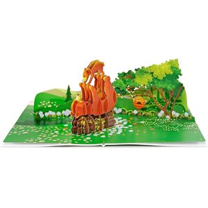 Carte de vœux d'anniversaire pop-up en papier 3D avec impression numérique et vernissage mat 4 couleurs pour l'occasion des anniversaires - Product Image 5