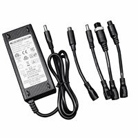 Chargeur de scooter électrique 42V 2A 3A 4A 5A avec prise 5525/XLR/RCA pour batteries lithium 10S 36V, charge rapide pour vélos électriques et motos