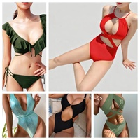 Set Baju Renang Bikini Brasil Khusus, Ringan, Nyaman, Elastis, Cepat Kering, Ramah Lingkungan, Anti-UV, Desain Tahan Cuci untuk Cuaca Cerah