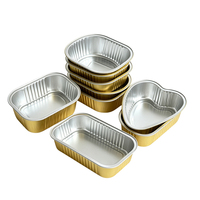 Boîte à gâteau jetable en aluminium doré, ronde et carrée, isotherme, pour cuisson, pain, dessert, scellable à chaud, pour snacks