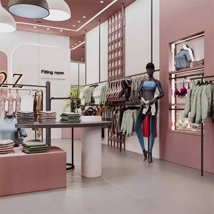 Diseño de Tienda de Ropa Moderna para Mujeres |   Interior de Boutique de Lujo Rosa |   Muebles Personalizados para Minoristas |   Diseño de Interiores para Tiendas de Moda - Product Image 5