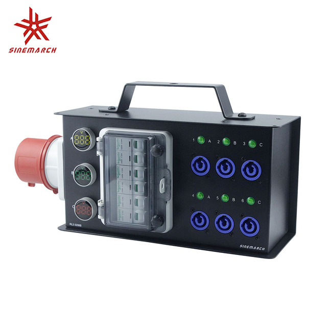 Portable Power Distribution Box 32A/5P Input POWERCON Output Stage Light Power Supply With Handle