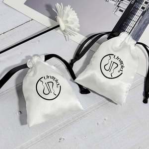 Sacs en satin recyclables avec cordon de serrage, sac à main pour perruque, chaussures de danse, logo personnalisé pour le stockage de cadeaux, emballage anti-poussière pour perruques - Product Image 3