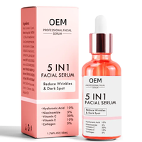 Nouveau sérum de soin de la peau visage 5 en 1 sérum anti-âge blanchissant pour le visage avec 30% de vitamine C 5% de niacinamide 10% de vitamine E