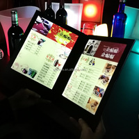 Porte-menu de restaurant, support de menu lumineux pour boîte de nuit, couverture de menu en cuir illuminée, rétroéclairée par LED, Halloween, Noël, format A4