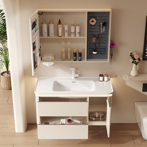 Smart Bathroom Cabinet with LED Light <b>Mirror</b> Floating Design with Ample Storage - Product Image 2