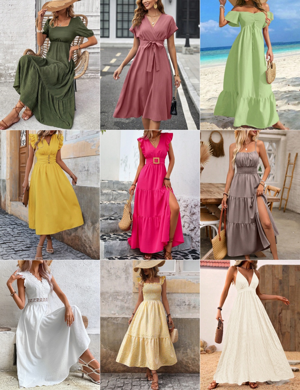 Simple Beach Dinner Dresses Womens Boho Long Maxi Dress