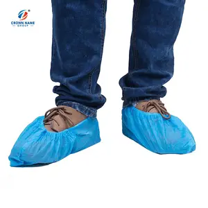CrownName ที่คลุมรองเท้า PVC สีฟ้ากันน้ำ