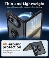 Étui de téléphone pliable magnétique en TPU+PC avec protection à 360° et design anti-chute, couleur pure translucide pour iPhone DUO
