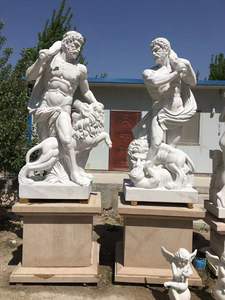 Statue de soldat romain grandeur nature en marbre et granit naturels, sculptée à la main, pour jardin et villa, installation facile - Product Image 5