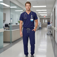Ensemble de blouses médicales personnalisées avec logo, haut à col en V et pantalon de jogging, uniforme d'hôpital pour infirmière, médecin, vêtements de travail professionnels de haute qualité