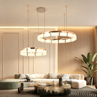 Décoration d'intérieur, lustre LED de luxe, luminaire suspendu décoratif pour hôtel, projet et éclairage intérieur de villa