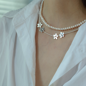 Collier en argent sterling S925 pour femme WENCHI, bijoux en perles superposées de qualité supérieure, plaqué rhodium, forme papillon, cadeau 450g - Product Image 5