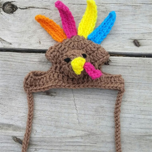 Chapeau pour animaux de compagnie en crochet fait main en forme de dinde, Nouvel accessoire pour animaux de compagnie pour Halloween, Casquette amusante pour déguisement de fête pour chat et chien, Coiffe de festival pour animaux de compagnie - Product Image 6