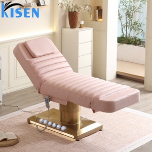 Table de massage électrique chauffante blanche Kisen Custom Beauty Salon, fauteuil médical de podologie, lit de soin esthétique pour esthéticienne - Product Image 3