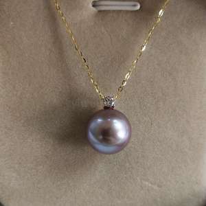 Collier pendentif en argent S925 avec perle de culture d'eau douce ronde de 10-11 mm, design simple et élégant de Daifei - Product Image 4