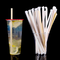 Pailles de Pla emballées individuellement dégradables de paille droite de thé de bulle colorée de matériel d'acide polylactique avec du papier d'emballage