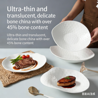 Assiettes modernes jetables en porcelaine fine sous glaçure, irrégulières, solides, de 8 pouces, pour salades et plats principaux, idéales pour les fêtes, la maison, le jardin, la cuisine et la salle à manger