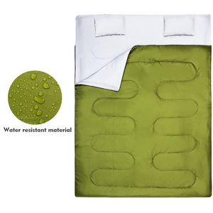 Sac de couchage double imperméable et confortable pour le camping par temps froid, logo personnalisé, matériau nylon/polyester, design portable - Product Image 1