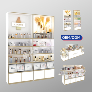 עיצוב פנים לחנות קוסמטיקה 02-DYaS009 עם ארון קיר ותצוגת גונדולה אמצעית לריהוט חנות יופי - Product Image 1