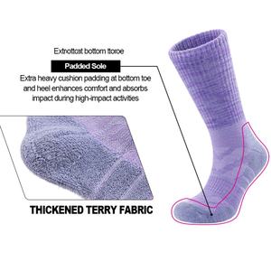 جوارب رياضية عالية الجودة للطاقم ، وسادة رياضية سميكة للرطوبة ، فتل ، شعار مخصص ، جوارب رياضية نسائية للجري - Product Image 5