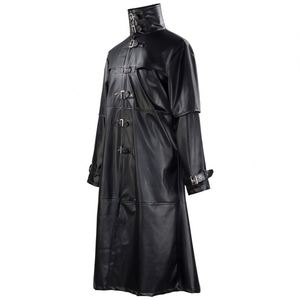 Disfraz de Halloween de cuero PU para hombre, estilo médico de la peste medieval, retro, con hebilla ajustada y abrigo largo, para cosplay de anime. - Product Image 2