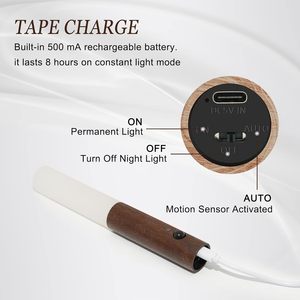Lampe de nuit intelligente mini ABS au design moderne, à LED, fonctionnant sur piles, à intensité variable, pour chambre, couloir et placard - Product Image 4