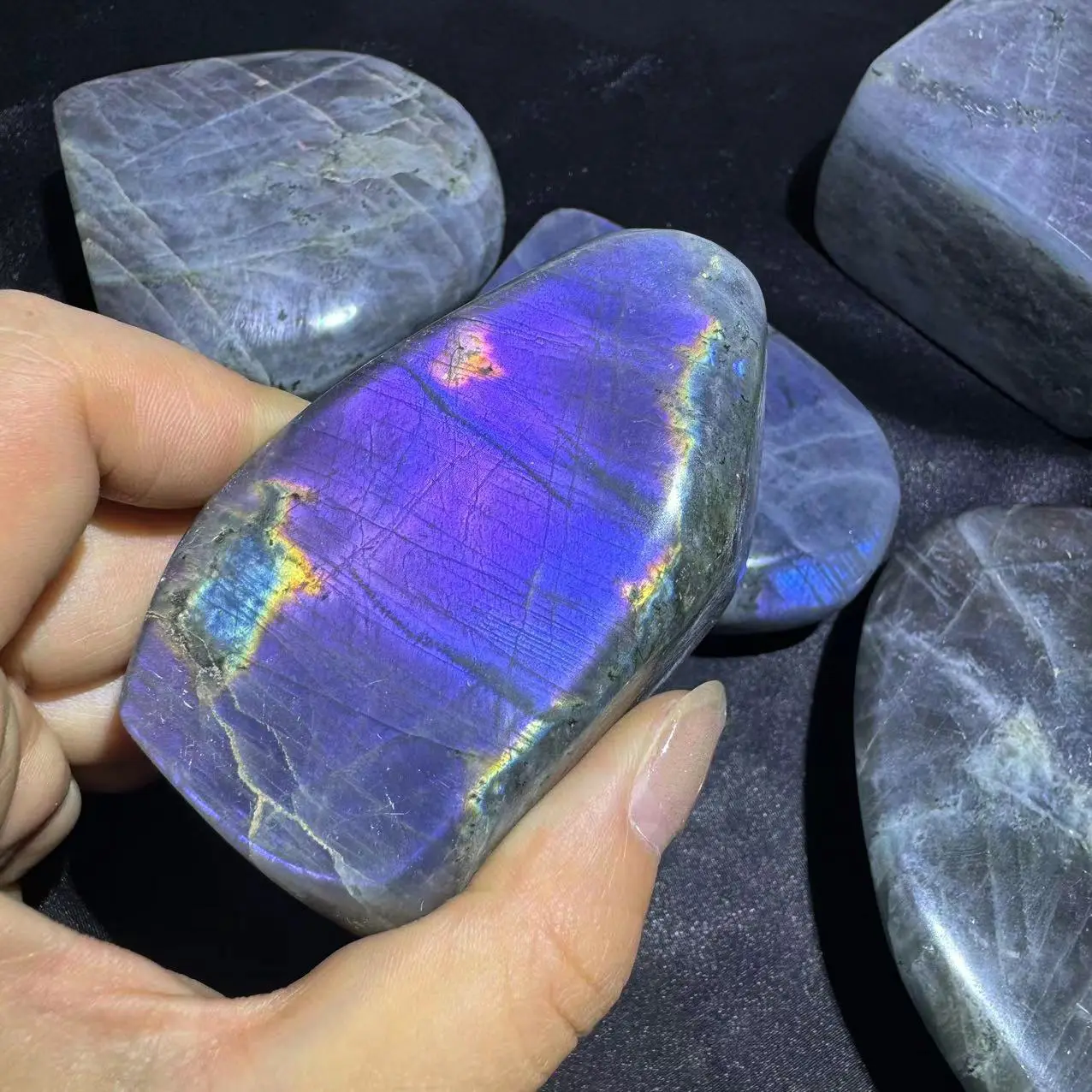 Prix de gros pierre de guérison cristal Nice Flash violet Labradorite forme libre pour la guérison