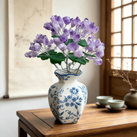 Ornement d'arbre bonsaï en cristal d'améthyste naturelle, vase en porcelaine bleu et blanc, décoration d'intérieur Feng Shui, artisanat