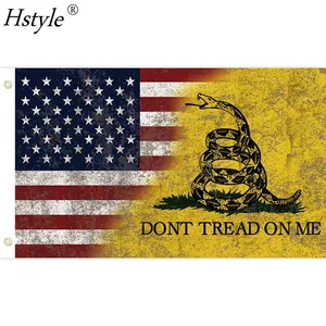 3x5 Foot Don't Tread On Me Gadsden Flag Vivid Color and Fade Proof Canvas Vintage American Flag Bald Eagle USA Flag SD1973