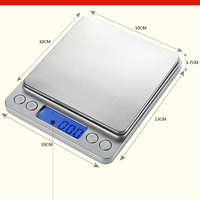 Outil de mesure de cuisine et de cuisson numérique Balance de poids électronique en acier inoxydable Balance de paume avec écran LCD Balance de 3kg/0.1g