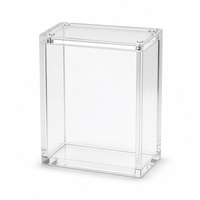 Boîte de rangement pour cartes à collectionner en acrylique transparent avec couvercle coulissant magnétique, anti-poussière, rigide, écologique, sur le thème des animaux, pour collectionneurs