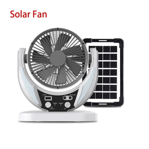 Venta al por mayor de <span class=keywords><strong>ventilador</strong></span> de mesa solar recargable multifuncional de 8 pulgadas 7 aspas bombillas LED de 3W <span class=keywords><strong>ventilador</strong></span> de panel solar - Product Image 5