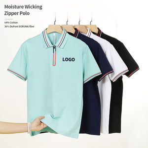 DuPont SORONA protezione ambientale elastico forza Polo t-shirt logo personalizzato alta qualità cerniera umidità traspirante Polo da uomo - Product Image 1