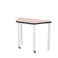 Ensemble de mobilier scolaire en métal pour enfants, idéal pour la peinture artistique, la pratique de l'écriture et l'éducation précoce, adapté aux salles ouvertes, avec chaise et bureau trapézoïdaux