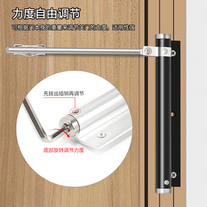 <b>Concealed</b> Door Closer Aluminum Alloy Adjustable Speed 15-55kg For Rooms Bathrooms Studies - Product Image 1