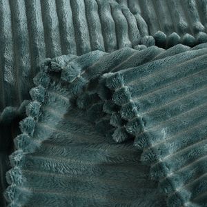 Großhandel Gestreifte Wurfdecke Flanell-Karo-Decke Plüsch-Baby-Sofadecke - Product Image 4