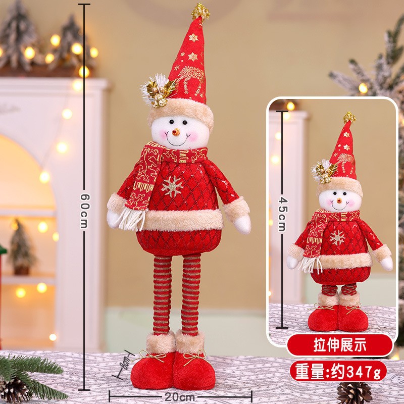 Muñeco de nieve retráctil rojo de 60 cm