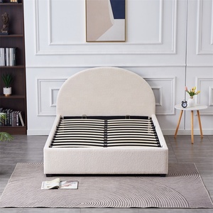 Lit capitonné en bois avec rangement intégré, taille Queen/King, prix d'usine, mobilier de chambre à coucher, lit moelleux - Product Image 4