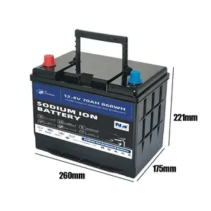 Heckbatterie Natriumionen-Batterie 12 V 24 V 60 Ah 70 Ah 80 Ah Natriumionen-Starthilfe-Batterie für Auto/Boot/Autosoundstartschalter